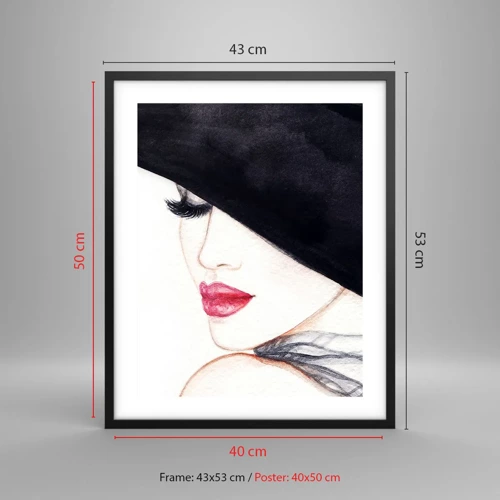 Plakat i sort ramme - Elegance og sensualitet - 40x50 cm