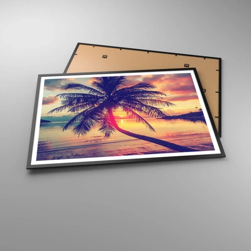 Plakat i sort ramme - En aften under palmerne - 100x70 cm