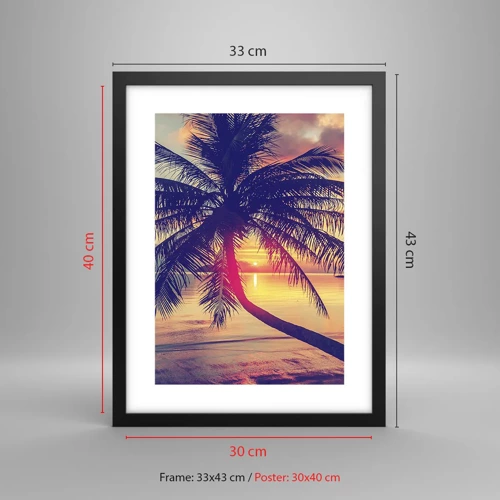 Plakat i sort ramme - En aften under palmerne - 30x40 cm