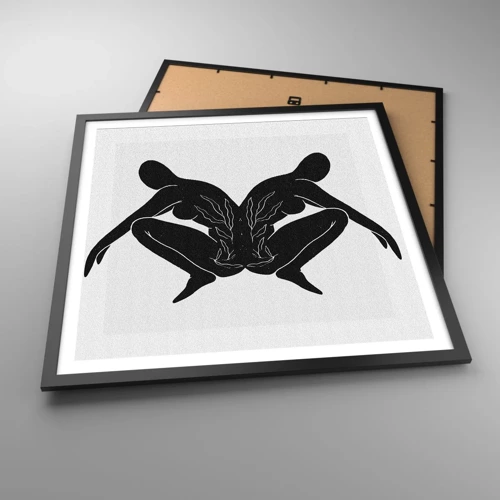 Plakat i sort ramme - En delt sjæl - 60x60 cm