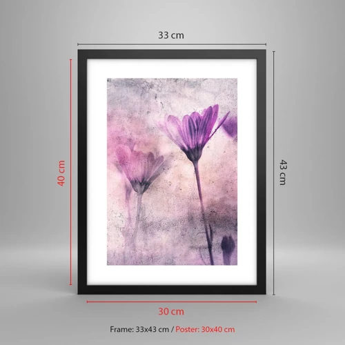 Plakat i sort ramme - En drøm af blomster - 30x40 cm