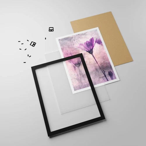 Plakat i sort ramme - En drøm af blomster - 70x100 cm