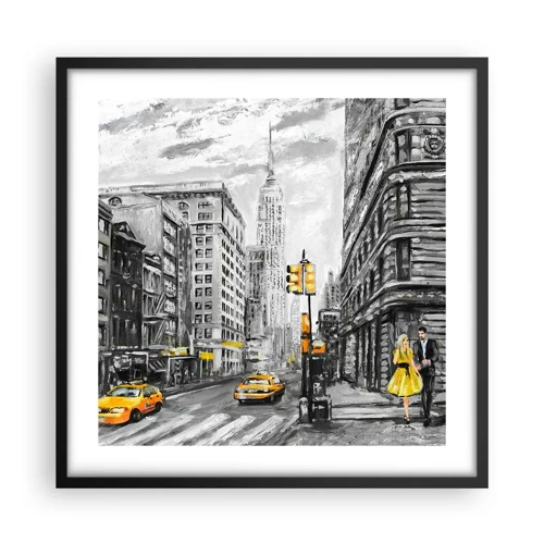 Plakat i sort ramme - En fortælling fra New York - 50x50 cm