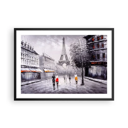 Plakat i sort ramme - En parisisk spadseretur - 70x50 cm