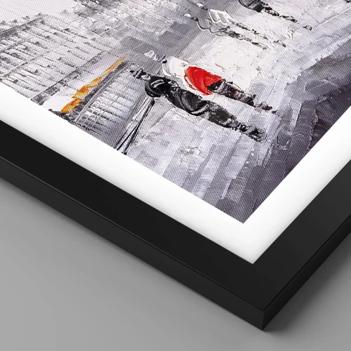 Plakat i sort ramme - En parisisk spadseretur - 70x50 cm
