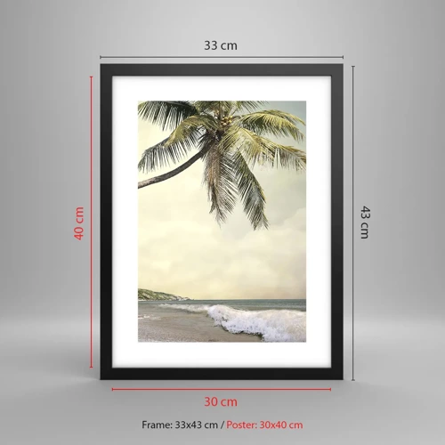 Plakat i sort ramme - En tropisk drøm - 30x40 cm