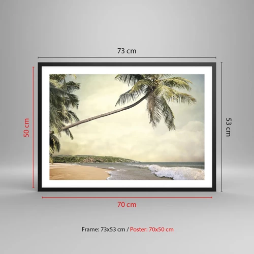 Plakat i sort ramme - En tropisk drøm - 70x50 cm