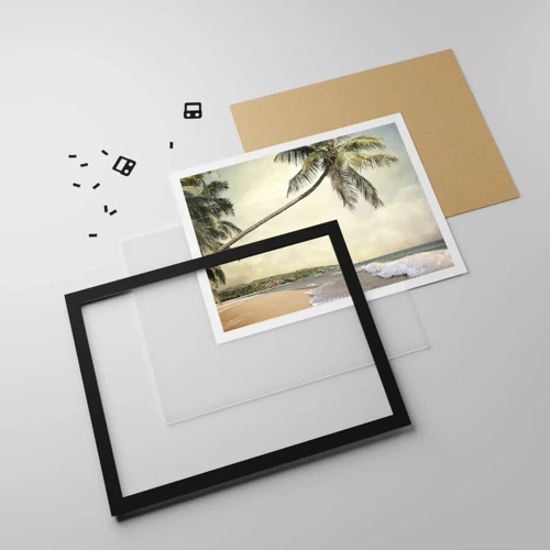 Plakat i sort ramme - En tropisk drøm - 91x61 cm