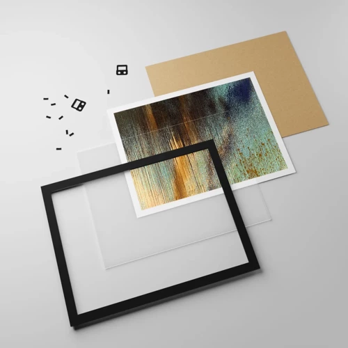Plakat i sort ramme - En utilsigtet farverig komposition - 70x50 cm