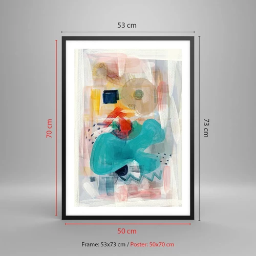 Plakat i sort ramme - Et farverigt spil - 50x70 cm