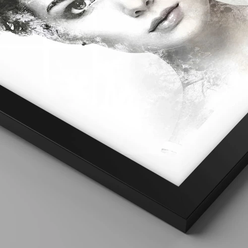 Plakat i sort ramme - Et meget stilfuldt portræt - 50x70 cm