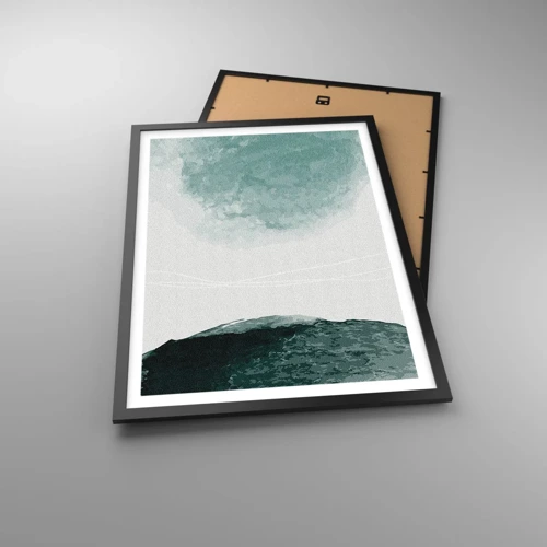Plakat i sort ramme - Et møde med tåge - 50x70 cm