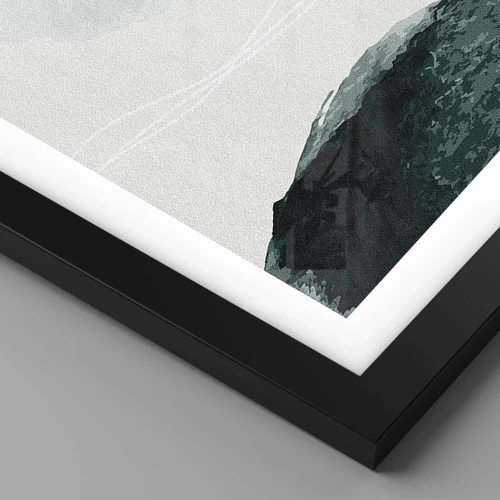 Plakat i sort ramme - Et møde med tåge - 50x70 cm