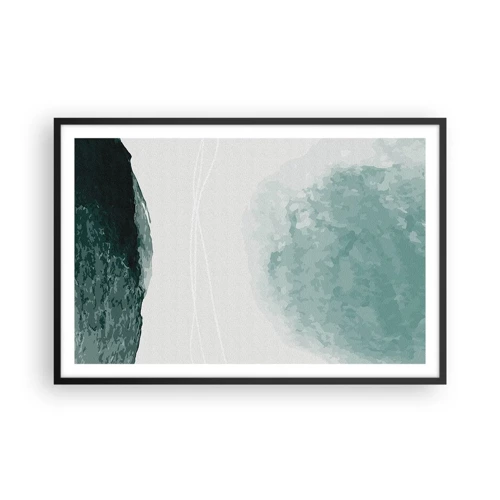 Plakat i sort ramme - Et møde med tåge - 91x61 cm