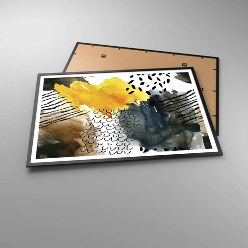 Plakat i sort ramme - Et møde mellem elementerne - 100x70 cm