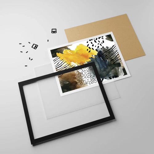 Plakat i sort ramme - Et møde mellem elementerne - 70x50 cm