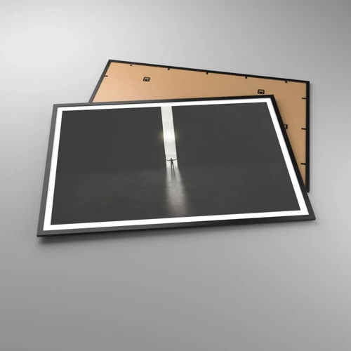 Plakat i sort ramme - Et skridt mod en lys fremtid - 100x70 cm