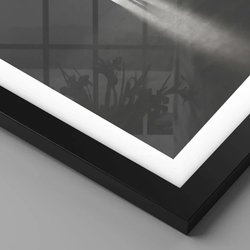 Plakat i sort ramme - Et skridt mod en lys fremtid - 30x30 cm