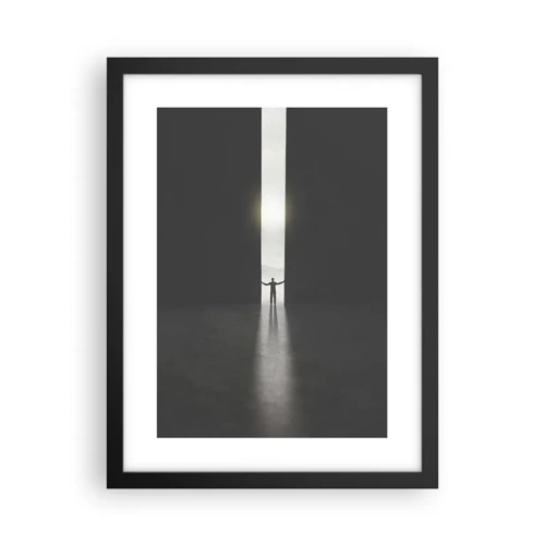 Plakat i sort ramme - Et skridt mod en lys fremtid - 30x40 cm