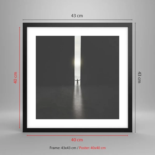 Plakat i sort ramme - Et skridt mod en lys fremtid - 40x40 cm