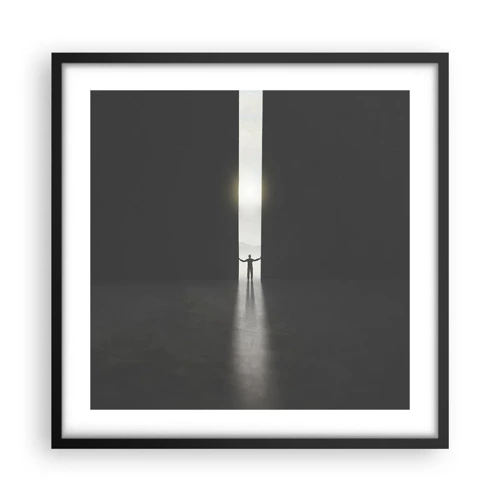 Plakat i sort ramme - Et skridt mod en lys fremtid - 50x50 cm
