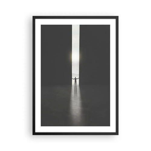 Plakat i sort ramme - Et skridt mod en lys fremtid - 50x70 cm