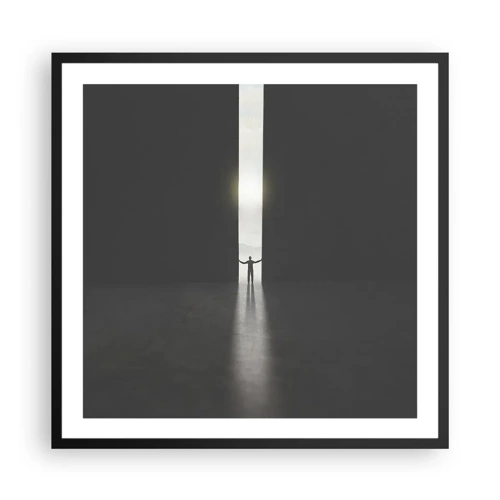 Plakat i sort ramme - Et skridt mod en lys fremtid - 60x60 cm