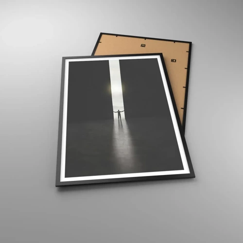Plakat i sort ramme - Et skridt mod en lys fremtid - 61x91 cm