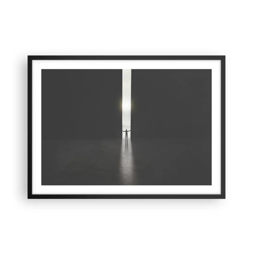 Plakat i sort ramme - Et skridt mod en lys fremtid - 70x50 cm