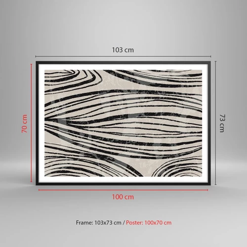 Plakat i sort ramme - Et spild af linjer - 100x70 cm