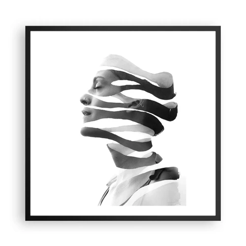 Plakat i sort ramme - Et surrealistisk portræt - 60x60 cm