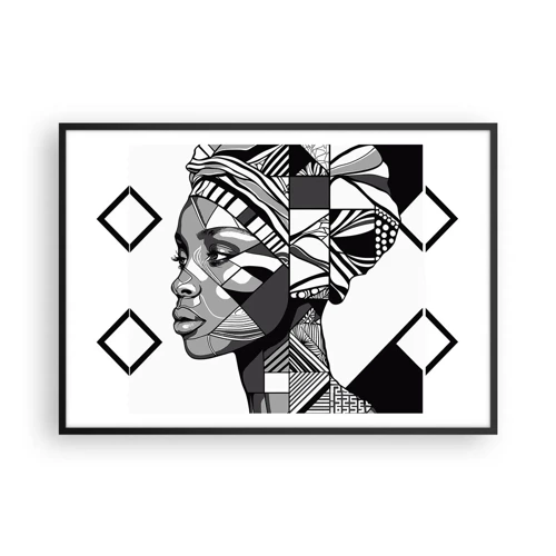 Plakat i sort ramme - Etnisk portræt - 100x70 cm