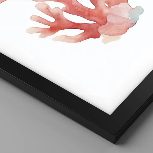 Plakat i sort ramme - Farven koral - 40x40 cm