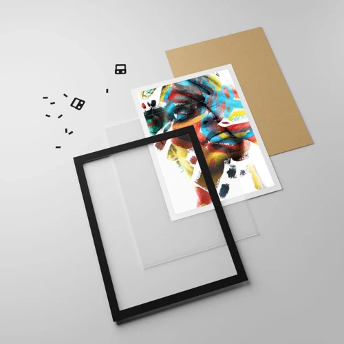 Plakat i sort ramme - Farverig personlighed - 40x50 cm