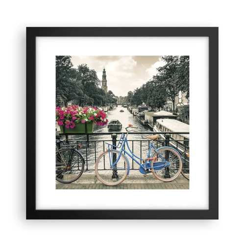 Plakat i sort ramme - Farverne i Amsterdams gader - 30x30 cm