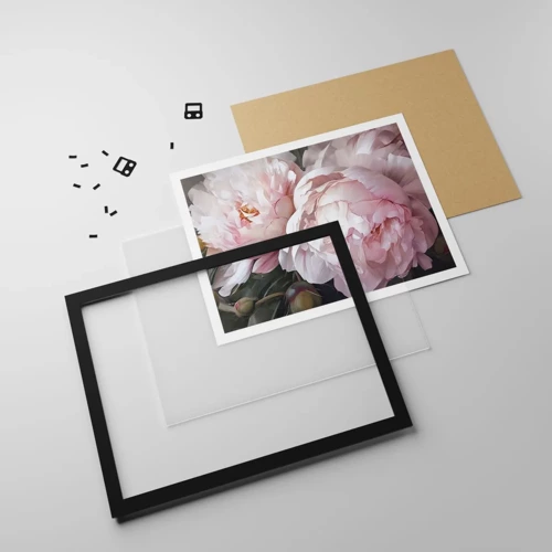 Plakat i sort ramme - Fastlåst i blomstring - 91x61 cm