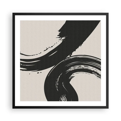 Plakat i sort ramme - Fejende og cirkulær - 60x60 cm