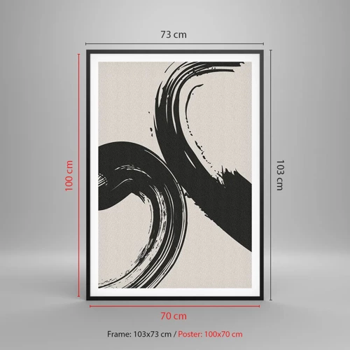Plakat i sort ramme - Fejende og cirkulær - 70x100 cm
