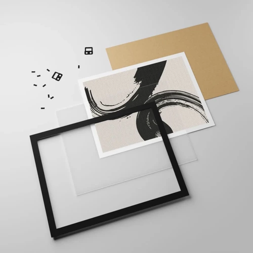 Plakat i sort ramme - Fejende og cirkulær - 70x50 cm