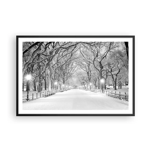 Plakat i sort ramme - Fire årstider - vinter - 91x61 cm