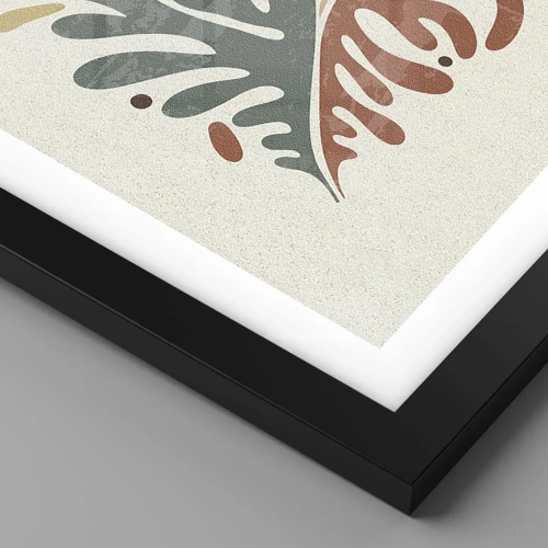 Plakat i sort ramme - Flerfarvet blad - 40x50 cm