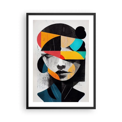 Plakat i sort ramme - Flerfarvet indre portræt - 50x70 cm