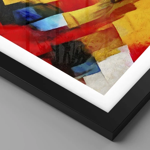 Plakat i sort ramme - Flerfarvet lagdeling - 40x40 cm