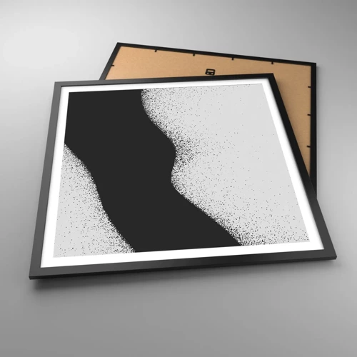 Plakat i sort ramme - Flydende balance - 60x60 cm