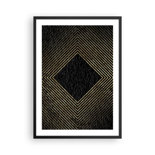 Plakat i sort ramme - Geometri i glamour-stil - 50x70 cm