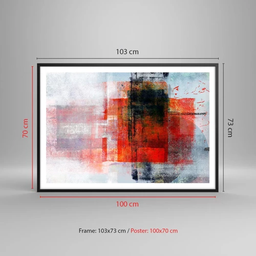 Plakat i sort ramme - Glødende komposition - 100x70 cm
