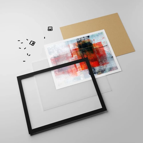 Plakat i sort ramme - Glødende komposition - 40x30 cm