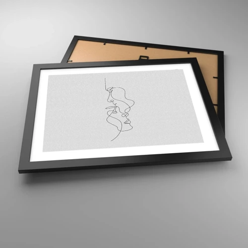 Plakat i sort ramme - Gløderne af glubende begær - 40x30 cm