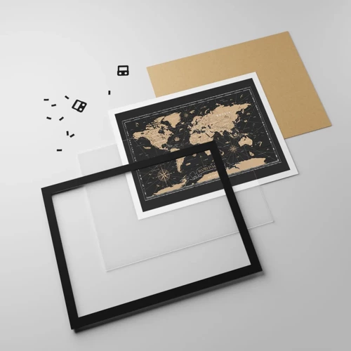 Plakat i sort ramme - Grænserne for min verden - 91x61 cm
