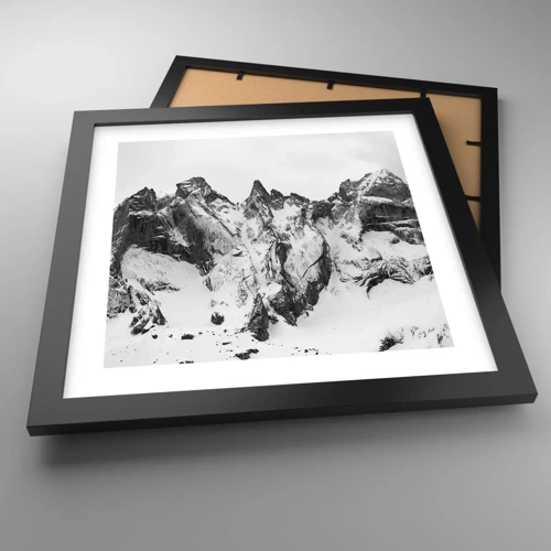 Plakat i sort ramme - Granit truende højderyg - 30x30 cm